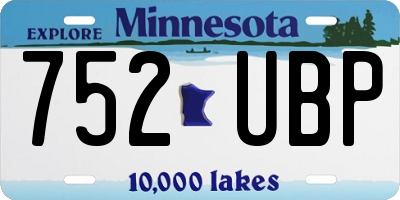 MN license plate 752UBP