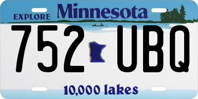MN license plate 752UBQ