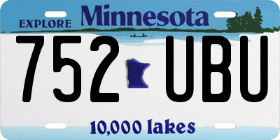 MN license plate 752UBU