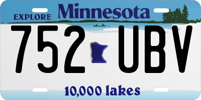 MN license plate 752UBV