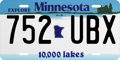 MN license plate 752UBX