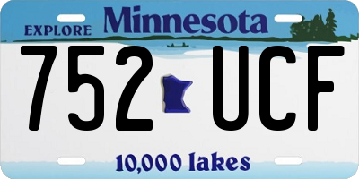 MN license plate 752UCF