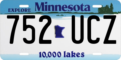 MN license plate 752UCZ