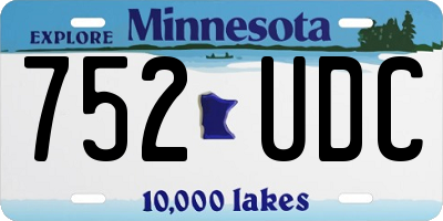 MN license plate 752UDC
