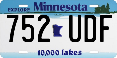 MN license plate 752UDF