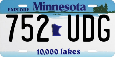 MN license plate 752UDG