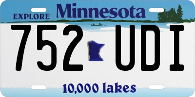 MN license plate 752UDI