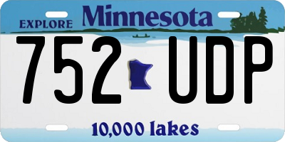 MN license plate 752UDP