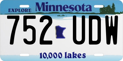 MN license plate 752UDW