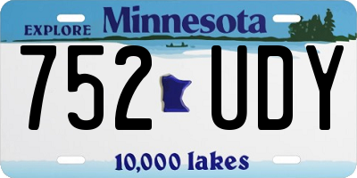 MN license plate 752UDY