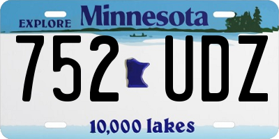 MN license plate 752UDZ