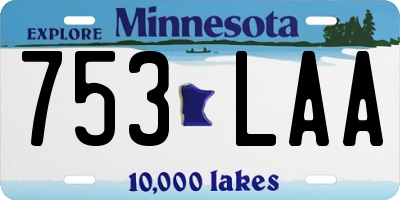 MN license plate 753LAA