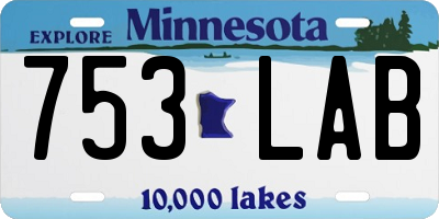 MN license plate 753LAB