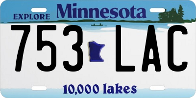 MN license plate 753LAC