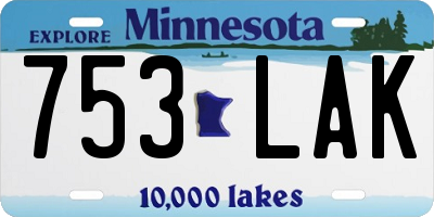 MN license plate 753LAK