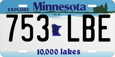 MN license plate 753LBE