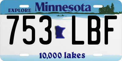 MN license plate 753LBF
