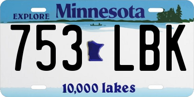 MN license plate 753LBK