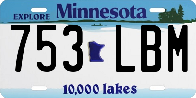 MN license plate 753LBM