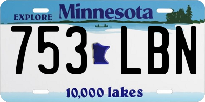MN license plate 753LBN