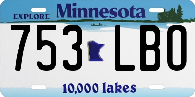 MN license plate 753LBO