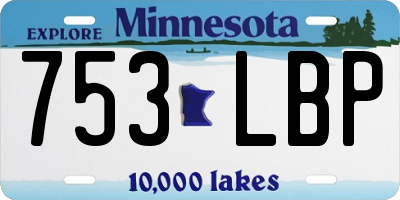 MN license plate 753LBP