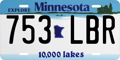 MN license plate 753LBR