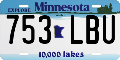 MN license plate 753LBU