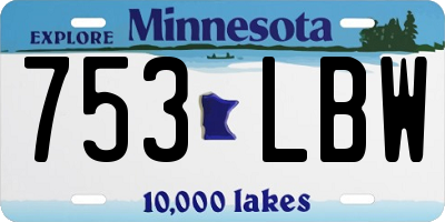 MN license plate 753LBW