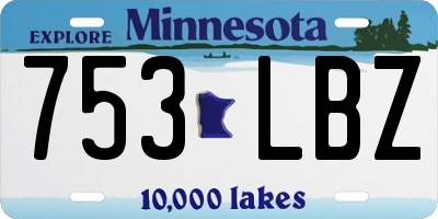 MN license plate 753LBZ