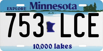 MN license plate 753LCE