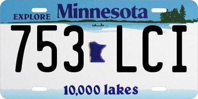 MN license plate 753LCI