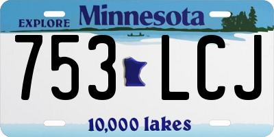 MN license plate 753LCJ