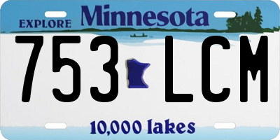 MN license plate 753LCM