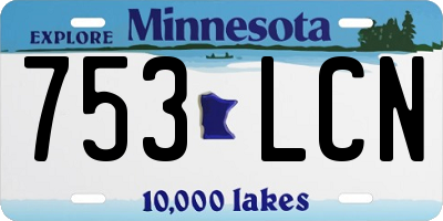 MN license plate 753LCN
