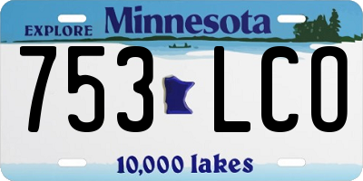 MN license plate 753LCO