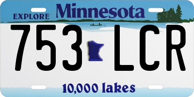 MN license plate 753LCR