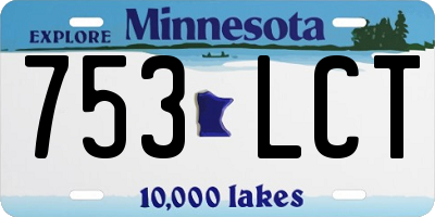 MN license plate 753LCT