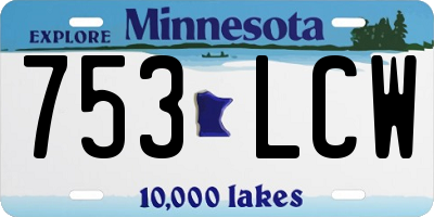 MN license plate 753LCW