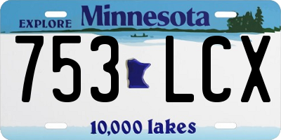 MN license plate 753LCX