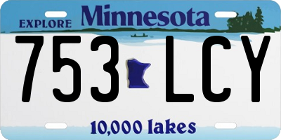 MN license plate 753LCY