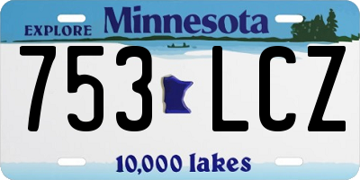 MN license plate 753LCZ
