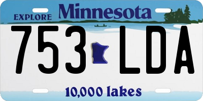 MN license plate 753LDA