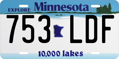 MN license plate 753LDF