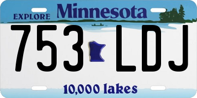 MN license plate 753LDJ