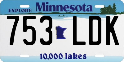 MN license plate 753LDK