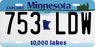 MN license plate 753LDW