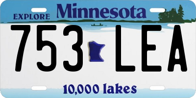 MN license plate 753LEA
