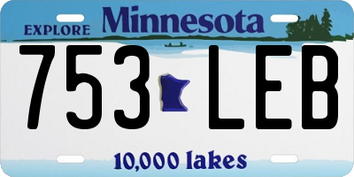 MN license plate 753LEB
