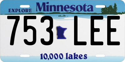 MN license plate 753LEE